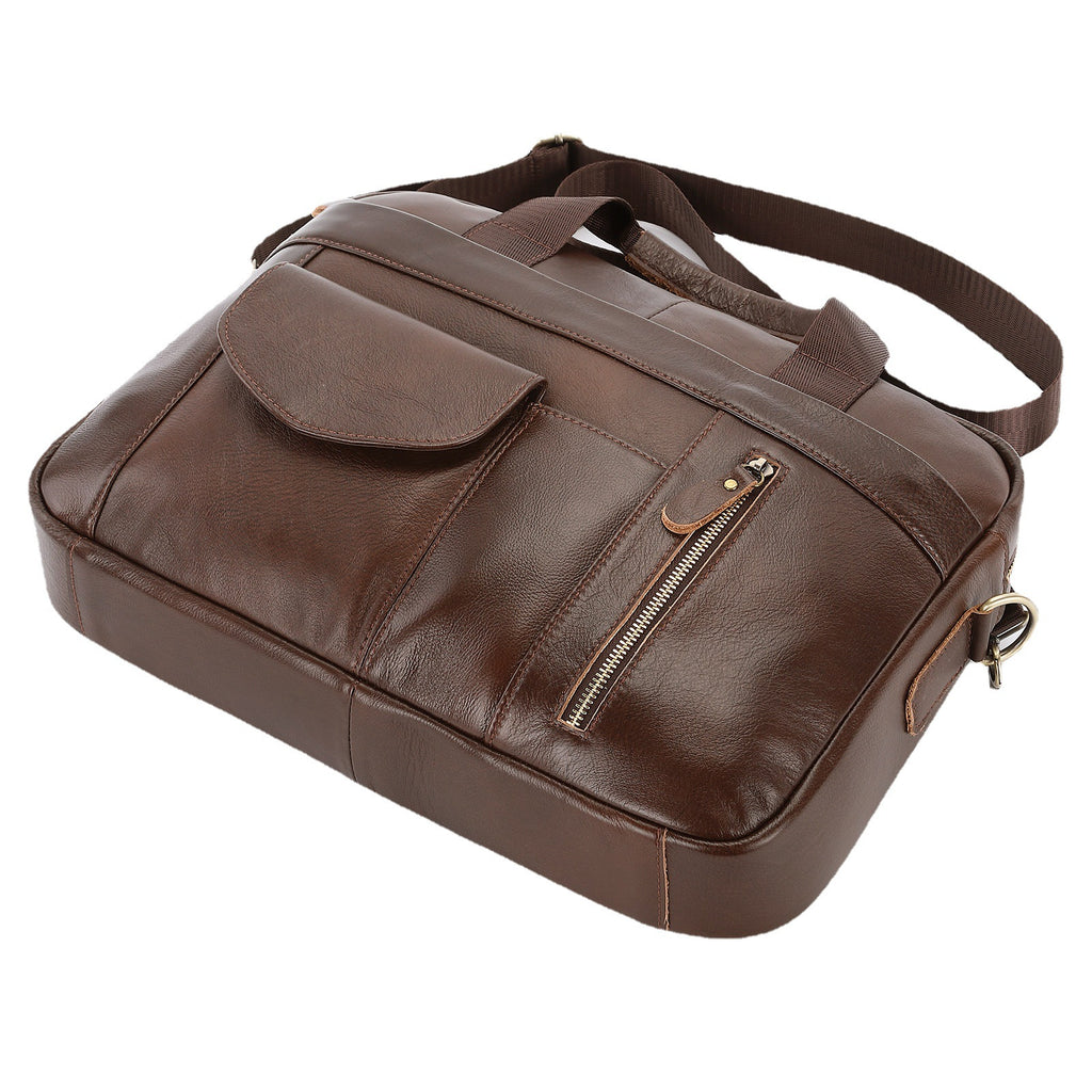 Sarah Express Structured Leather Crossbody Travel Briefcase