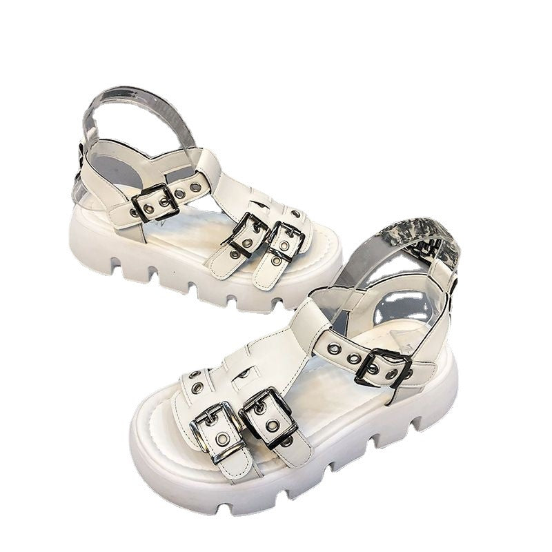 Sarah Express Women's Buckle Platform Sandals