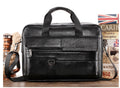 Sarah Express Leather Business Briefcase Messenger Bag Black
