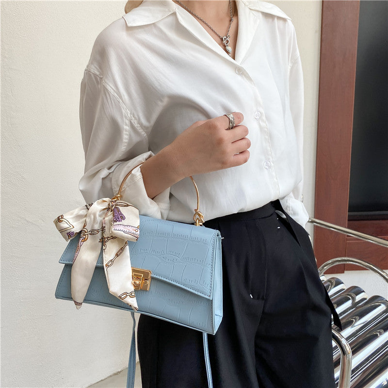Sarah Express Crocodile Pattern Crossbody Bag with Scarf