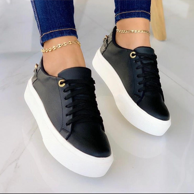 Sarah Express Casual Chain Detail Platform Sneakers Black