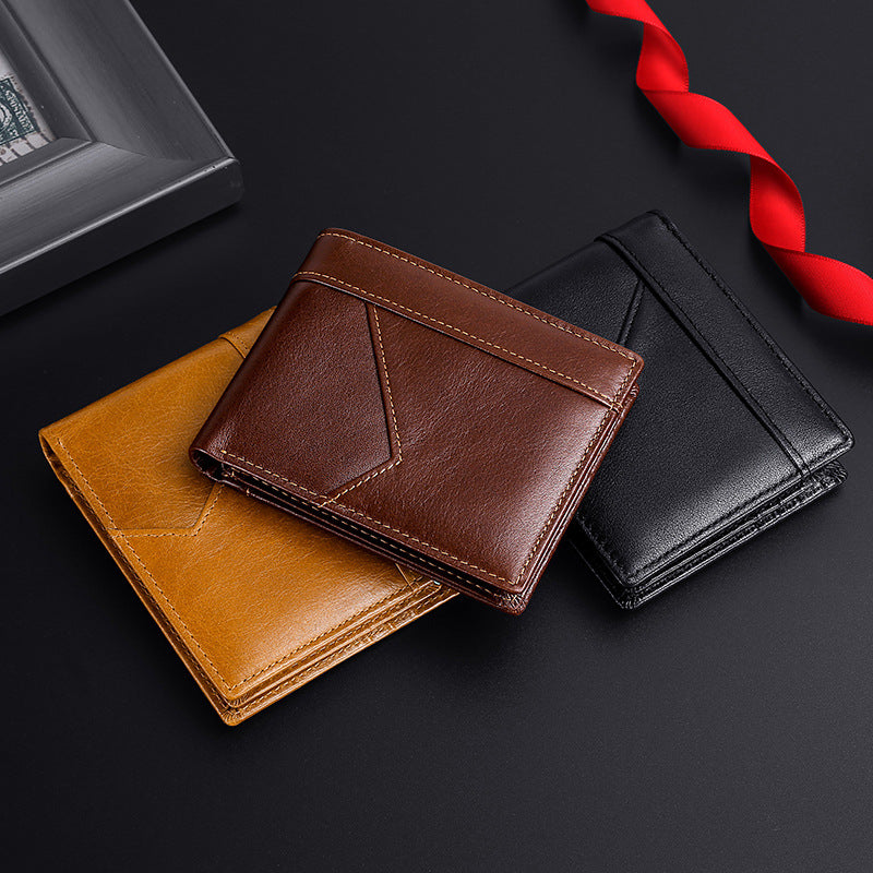 Sarah Express Men's Leather Trifold Business Wallet