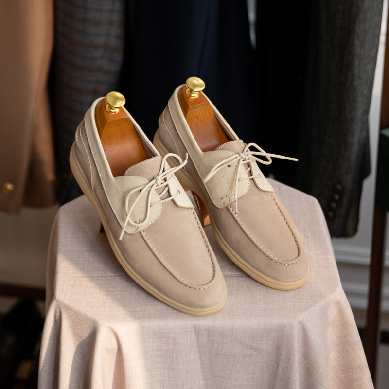 Sarah Express Vintage Suede Lace-Up Sailing Shoes