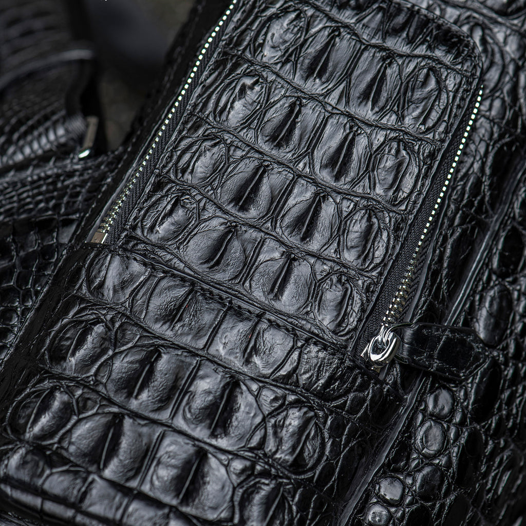 Sarah Express Crocodile Texture Handmade Business Travel Backpack