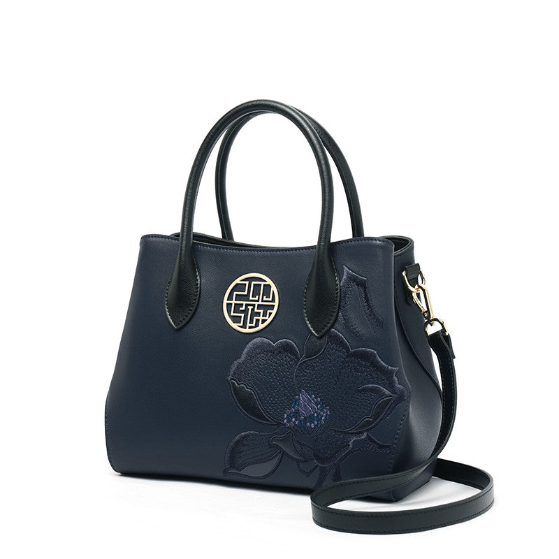 Sarah Express Embroidered Floral Structured Tote Bag