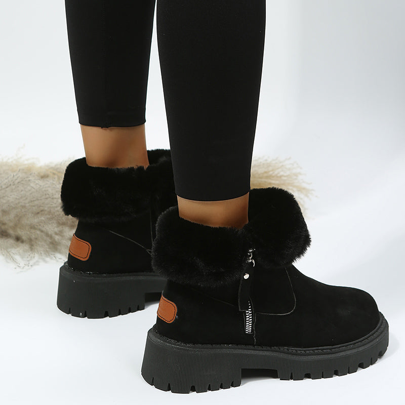 Sarah Express Plush Lined Faux Suede Snow Boots