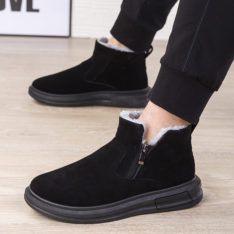 Sarah Express Men's Fleece Lined Side Zipper Ankle Boots