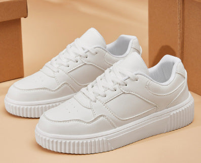 Sarah Express Solid Color Casual Low Top Sneakers White