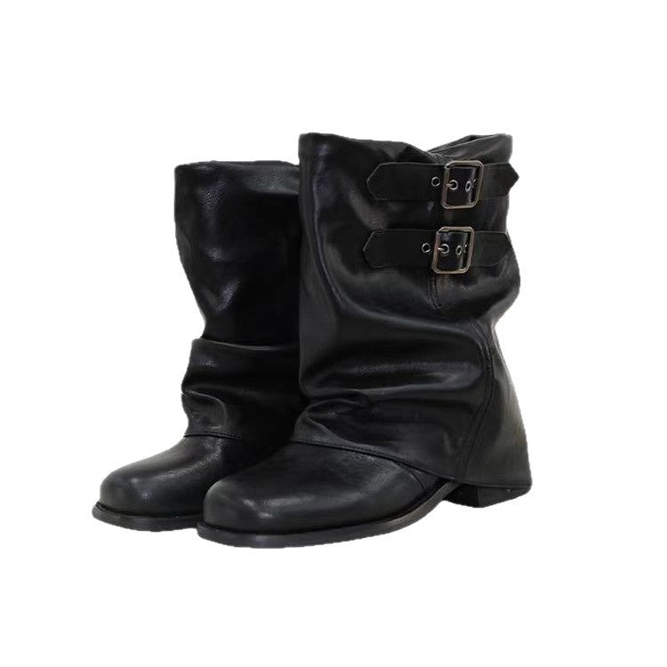 Sarah Express Bow-Tie Wide-Calf Chunky Ankle Boots
