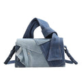 Sarah Express Denim Patchwork Crossbody Shoulder Bag Blue Single Bag