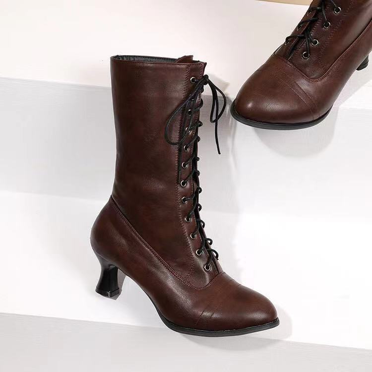 Sarah Express Women's Lace-Up Mid-Calf Boots