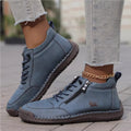 Sarah Express Handmade Stitching Lace-Up Flat Shoes A805 Blue