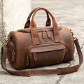 Sarah Express Retro Leather Travel Hand Luggage Bag Coffee