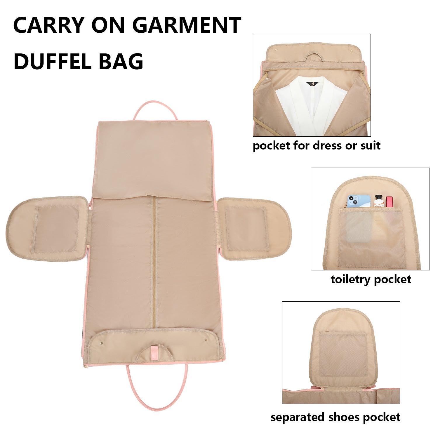 Sarah Express Foldable PU Leather Travel Garment Bag