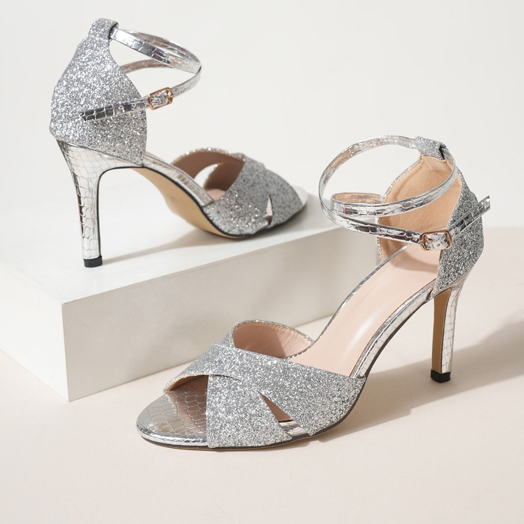 Sarah Express Glitter High Heel Latin Dance Sandals