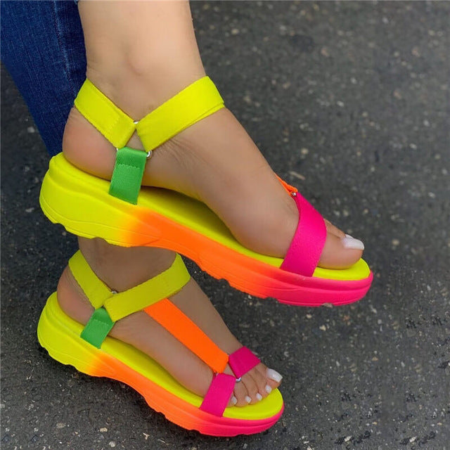 Sarah Express Adjustable Strap Flat Sport Sandals