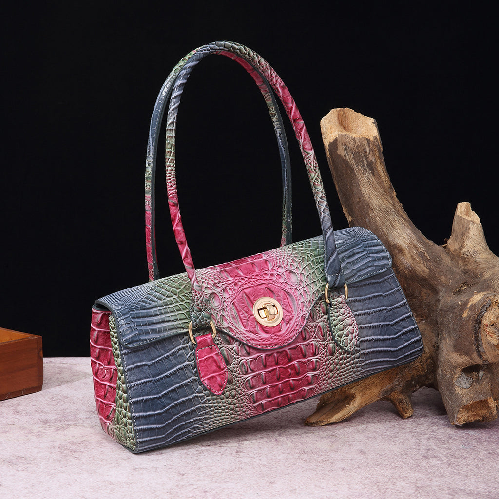 Sarah Express Crocodile Embossed Shoulder Tote Bag