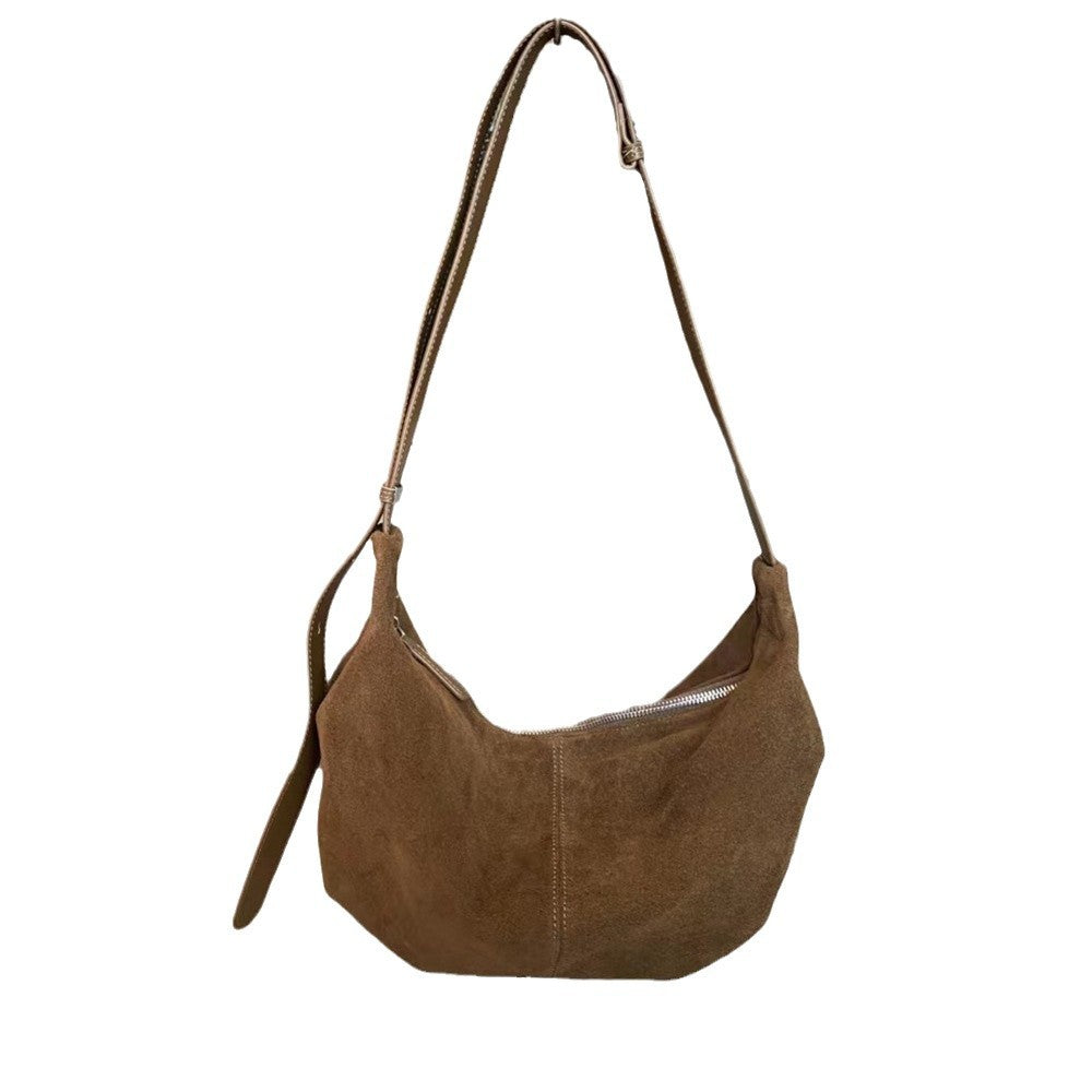 Sarah Express Dumpling Shape Genuine Leather Crossbody Bag
