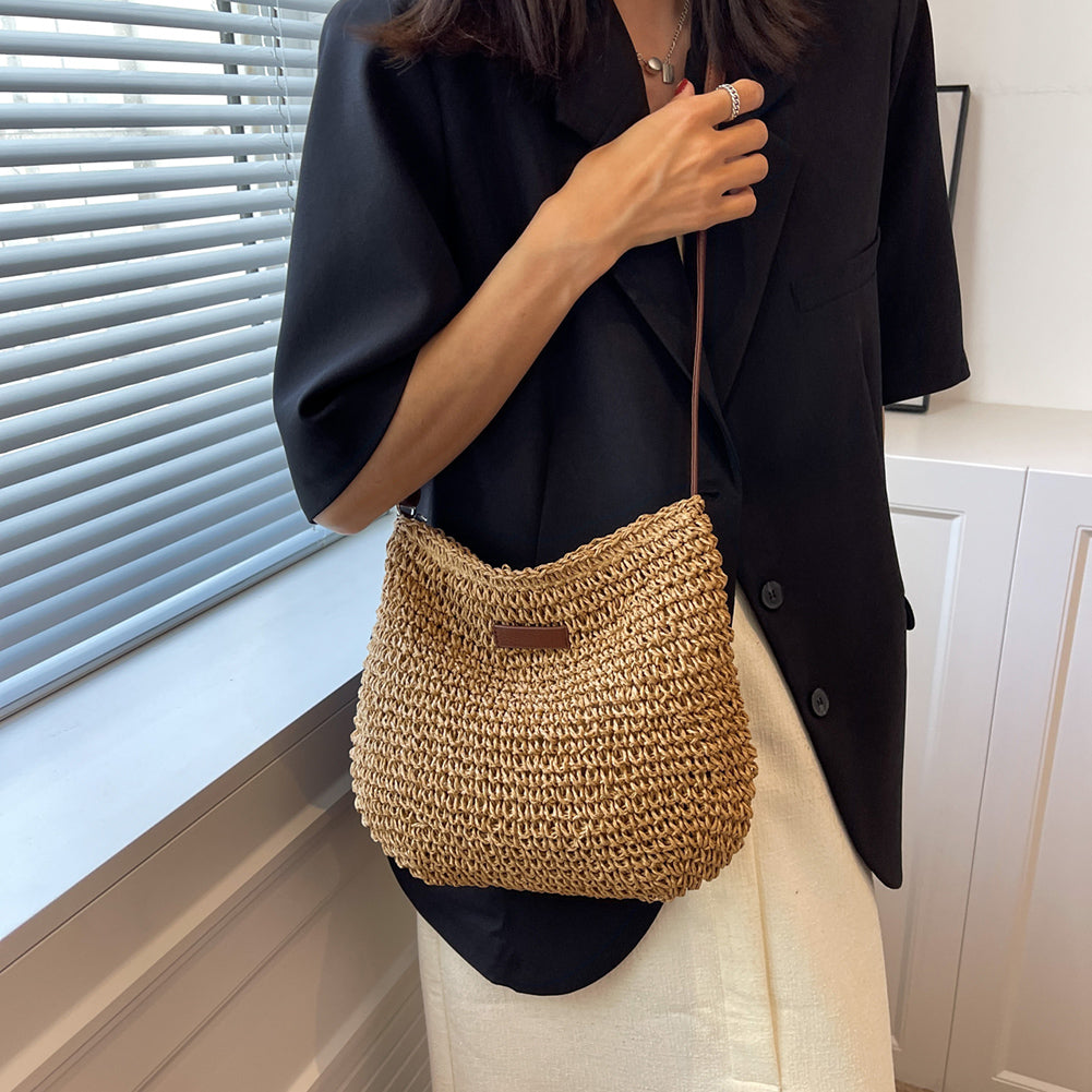 Sarah Express Handwoven Straw Tote Beach Handbag