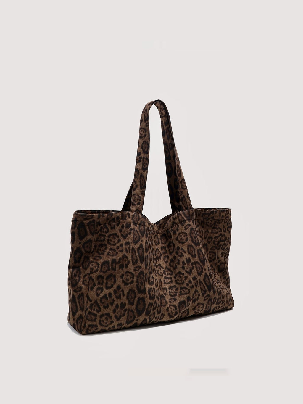 Sarah Express Leopard Print Suede Velvet Tote Bag