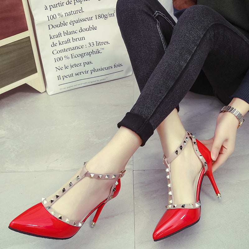 Sarah Express Studded Pointed Toe Stiletto Heels