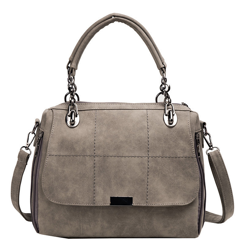Sarah Express Matte Finish Structured Shoulder Handbag Grey