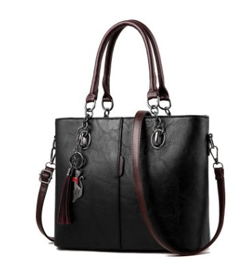 Sarah Express Structured Shoulder Bag with Tassel Detail Black