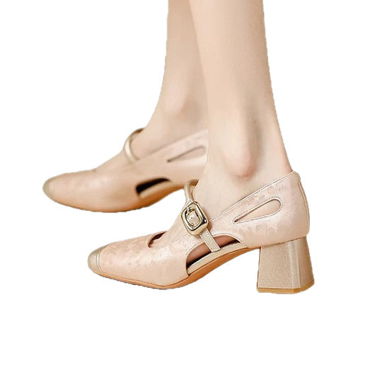 Sarah Express Square Toe Chunky Heel Mary Janes