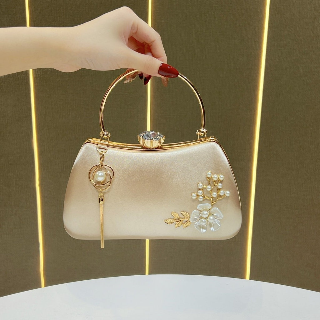 Sarah Express Pearl Embellished Tassel Evening Handbag