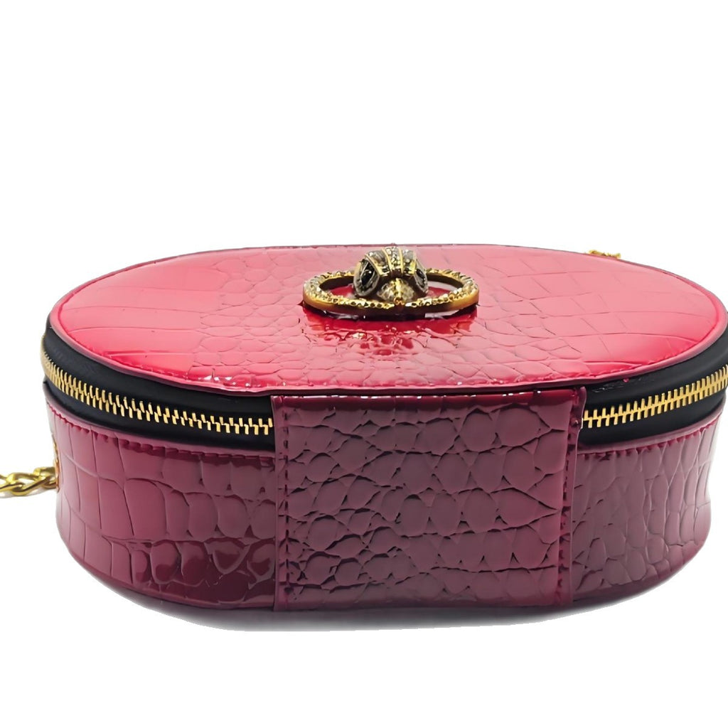 Sarah Express Patent Leather Horizontal Square Crossbody Bag