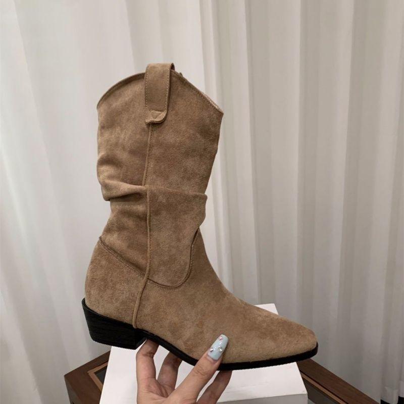 Sarah Express Women's British-Style Chunky-Heel Ankle Boots