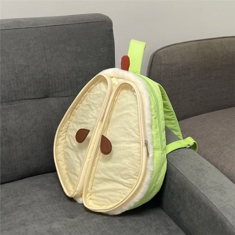 Sarah Express Green Apple Plush Casual Backpack