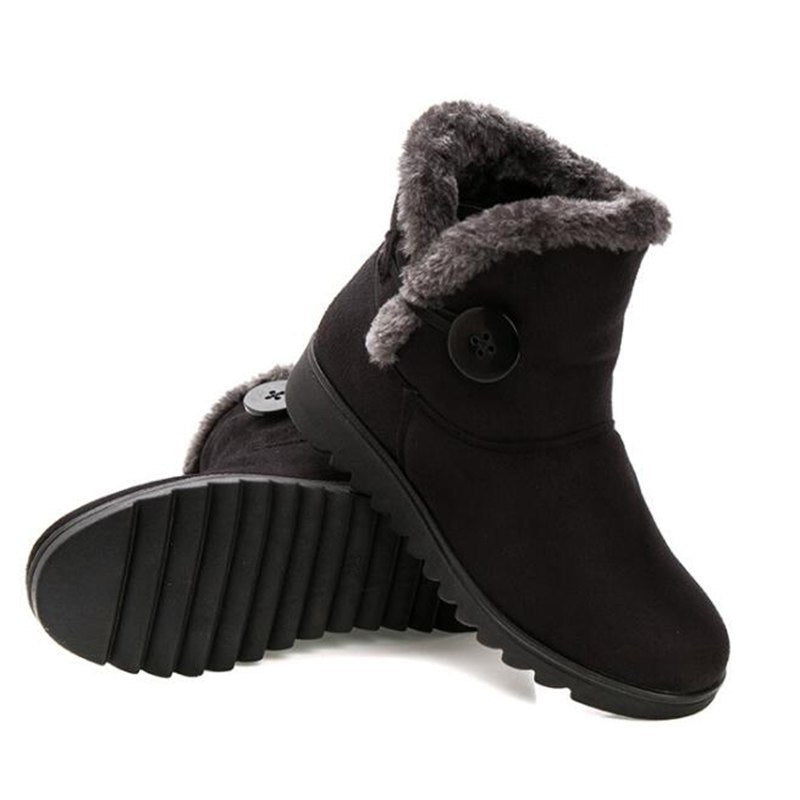 Sarah Express Women's Button Detail Ankle Snow Boots