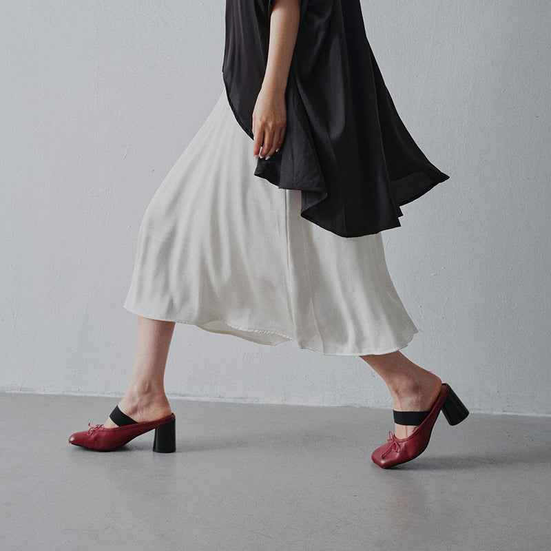 Sarah Express Washed Cowhide Leather Ballet Mule Sandals