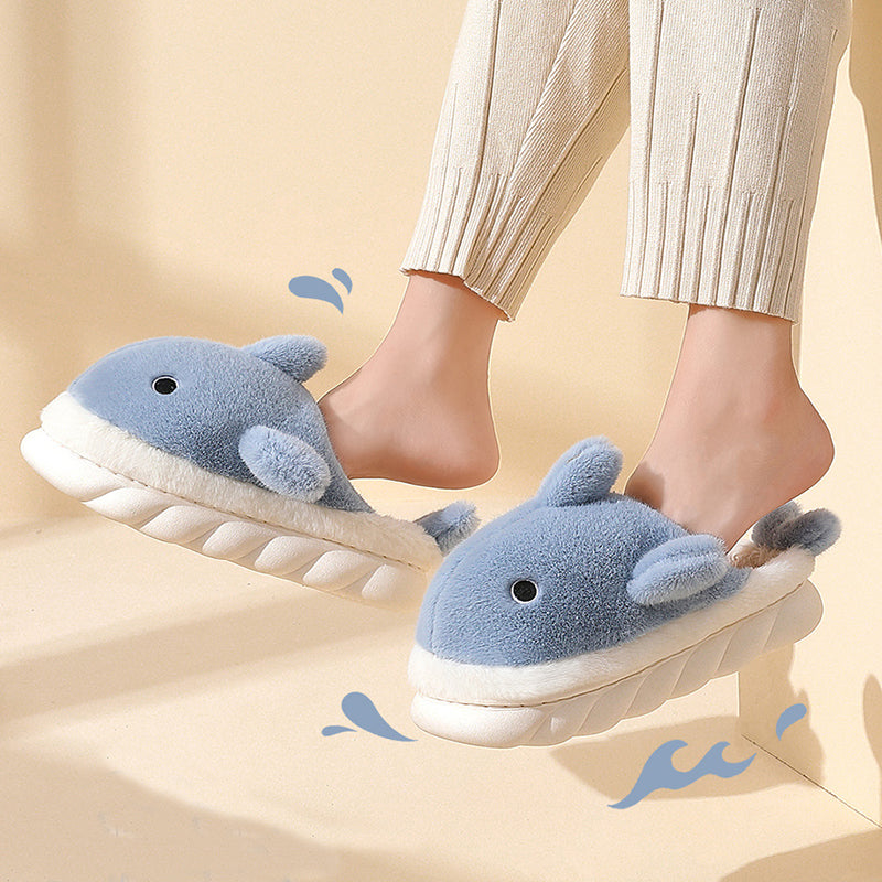 Sarah Express Plush Shark Indoor Bedroom Slippers