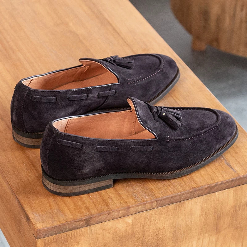 Sarah Express Men's Tassel Slip-on Microfiber Loafers
