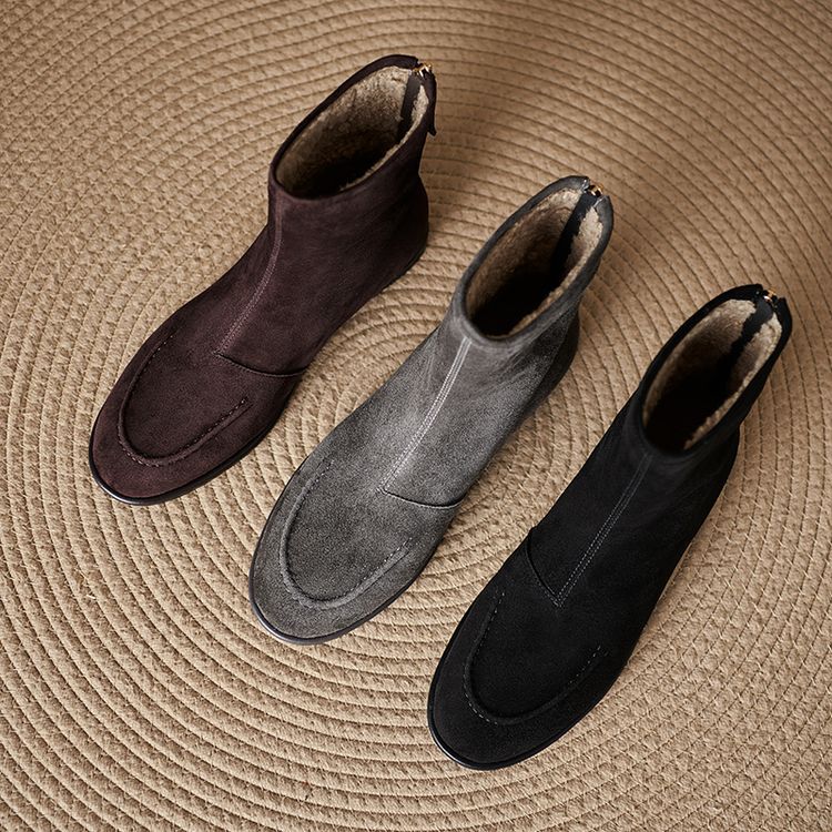 Sarah Express Fleece-Lined Suede Ankle Boots
