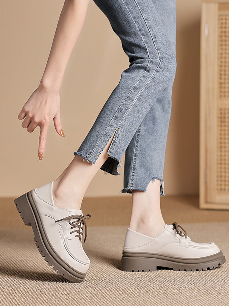 Sarah Express Lace Up Thick Heel Oxford Shoes