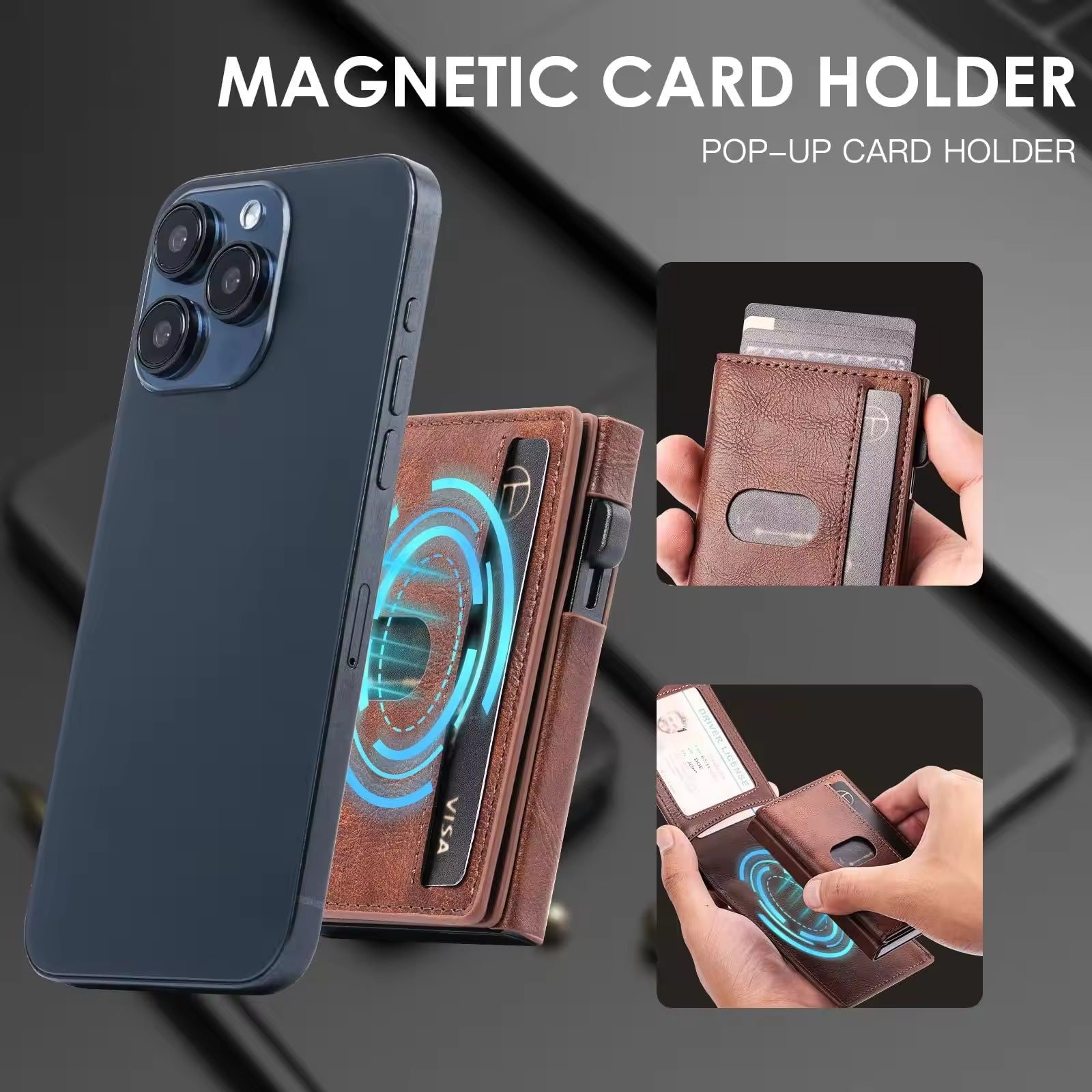 Sarah Express Magnetic RFID Blocking Leather Card Wallet