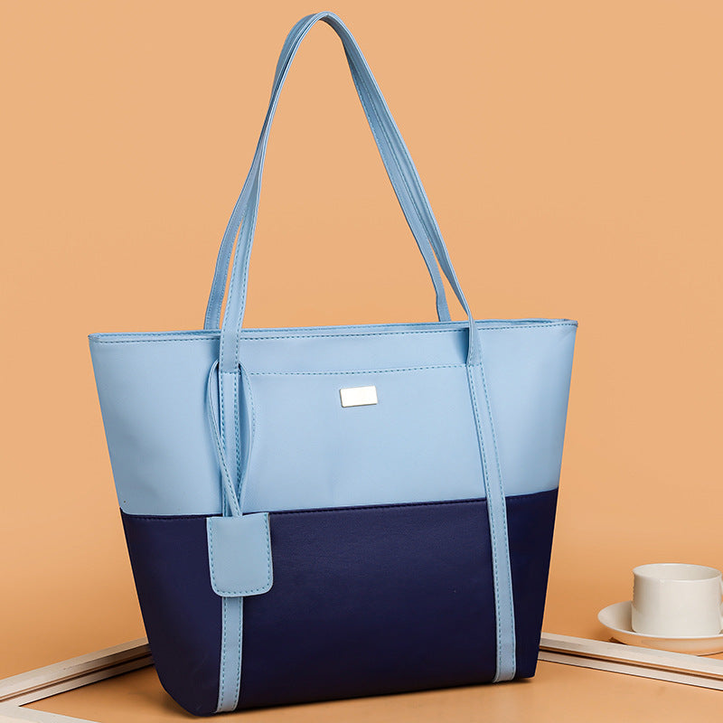 Sarah Express Large Capacity Patchwork PU Leather Tote