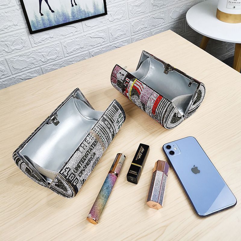 Sarah Express Crystal Embellished Money Roll Evening Clutch