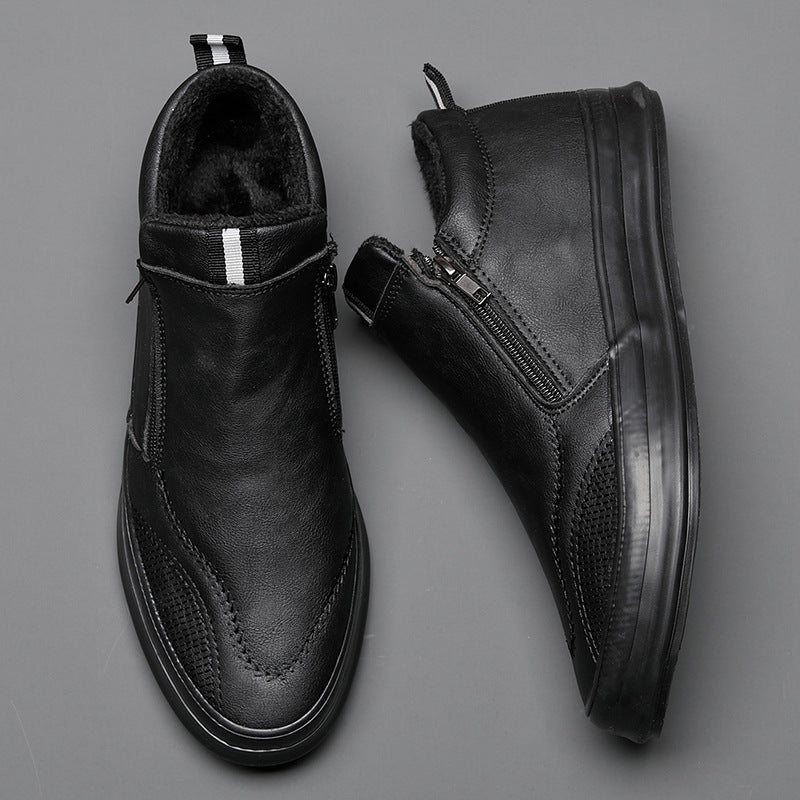 Sarah Express Men's Casual Zippered Round Toe Shoes