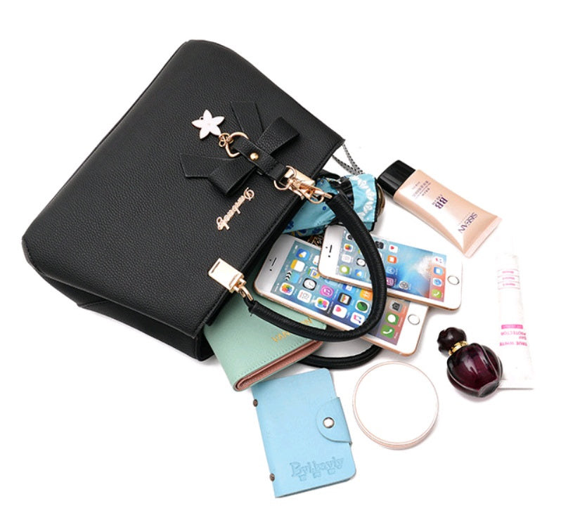 Sarah Express Structured Bow Accent Messenger Handbag