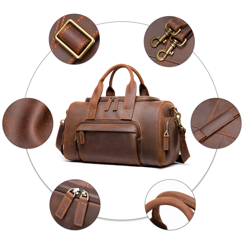Sarah Express Retro Leather Travel Hand Luggage Bag