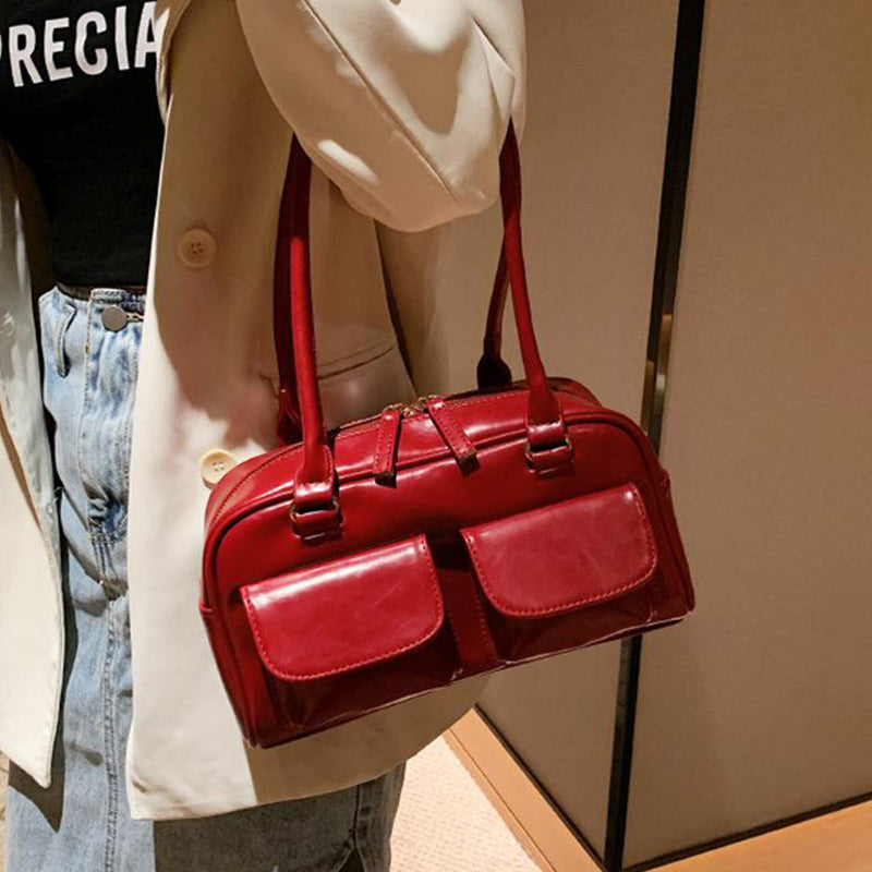 Sarah Express Multi-Pocket Structured Shoulder Handbag