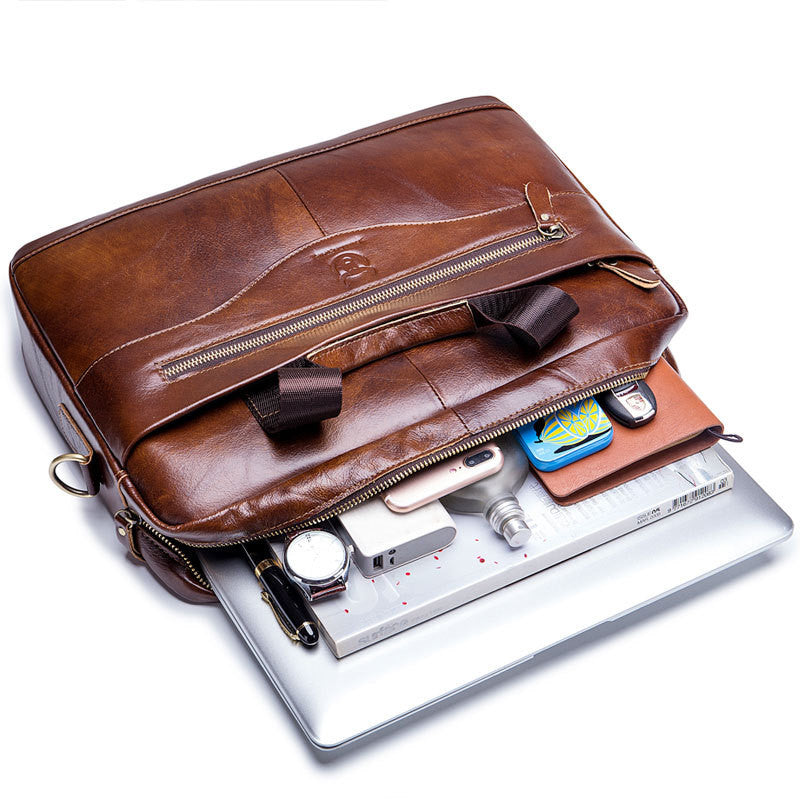 Sarah Express Leather Multifunctional Messenger Briefcase