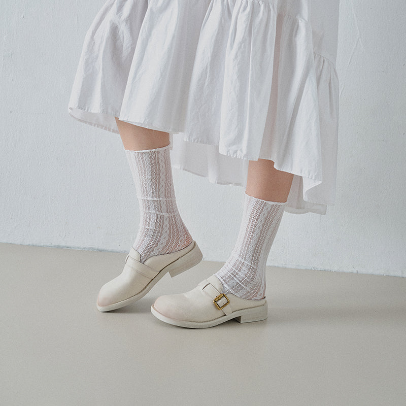 Sarah Express Full Grain Leather Buckle Mules
