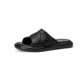 Sarah Express Sheepskin Crisscross Platform Slide Sandals Black