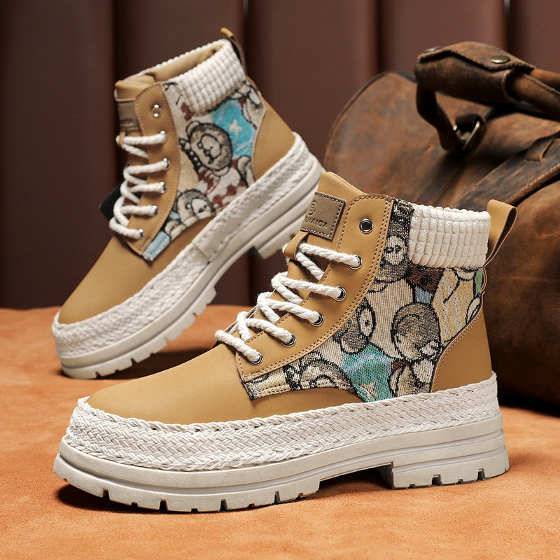 Sarah Express Men's Casual High-Top Worker Boots