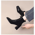 Suede Square Toe Block Heel Ankle Boots – square toe and heel profile alternate view 6